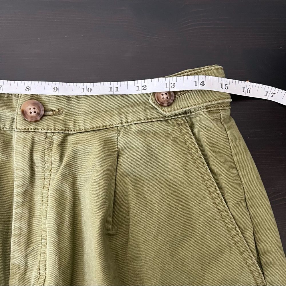 Loft Shorts Womens Size 8P Military Green High Waist Pockets Button Cotton - Picture 10 of 13